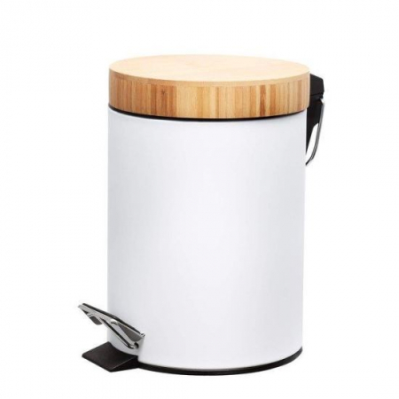Bucatarie - COS DE GUNOI, 3 L, CU CAPAC, ALB/BAMBUS, SPRINGOS