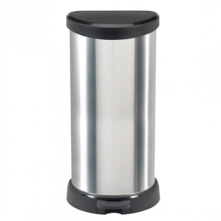 Cosuri de gunoi - COS DE GUNOI 40 L, ARGINTIU/NEGRU, PEDALA, CURVER