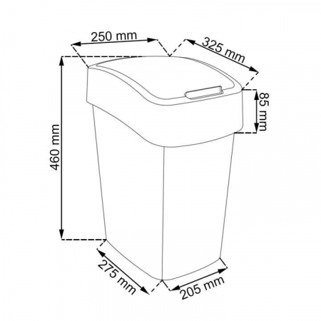 COS DE GUNOI CU CAPAC BATANT, PLASTIC, MODEL NEW YORK, 25 L, 34X26X47 CM, CURVER [2]