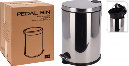Cosuri de gunoi - Coș de Gunoi cu Pedală, 30L, Oțel Inoxidabil