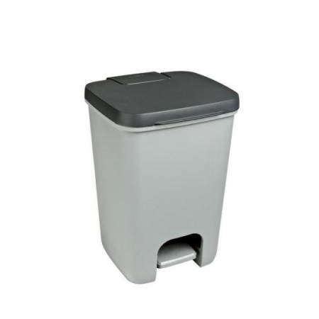 Cosuri de gunoi - COS DE GUNOI CU PEDALA, PLASTIC, GRI, 20 L, 30.3X29.4X42.8 CM, CURVER