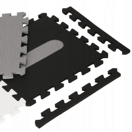 COVOR SPUMA PTR COPII, EVA GRI CU NEGRU, MODEL ALFABET SI NUMERE, 172X172X1CM, SPRINGOS [6]