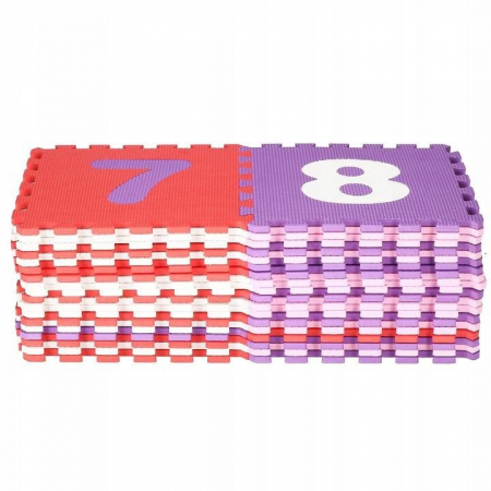 COVOR SPUMA PTR COPII, EVA ROZ CU MOV, MODEL ALFABET SI NUMERE, 172X172X1CM, SPRINGOS [7]