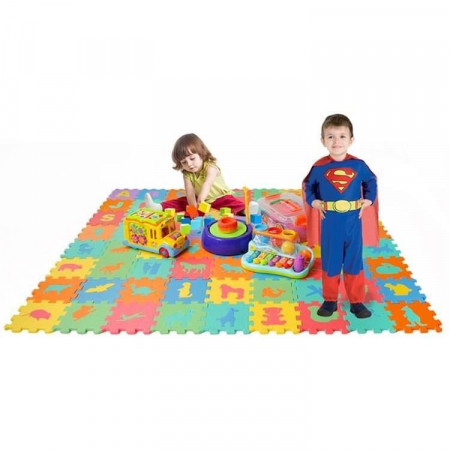 COVOR SPUMA TIP PUZZLE, PENTRU COPII, SPUMA EVA, 72 PIESE, 16X16 CM [3]