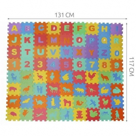 COVOR SPUMA TIP PUZZLE, PENTRU COPII, SPUMA EVA, 72 PIESE, 16X16 CM [2]