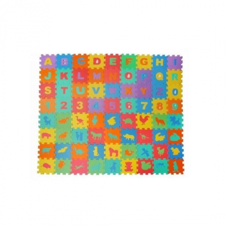 Covoare copii - COVOR SPUMA TIP PUZZLE, PENTRU COPII, SPUMA EVA, 72 PIESE, 16X16 CM