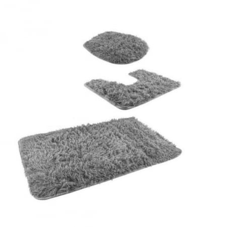 Suporturi si accesorii de baie - COVORAS BAIE, GRI, SET 3 PIESE, ISOTRADE