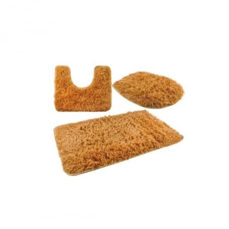 Suporturi si accesorii de baie - COVORAS BAIE, MARO DESCHIS, SET 3 PIESE, ISOTRADE