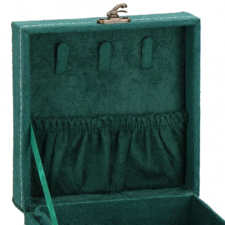 CUTIE PENTRU BIJUTERII, CATIFEA, VERDE, 12X12X12 CM, SPRINGOS [23]