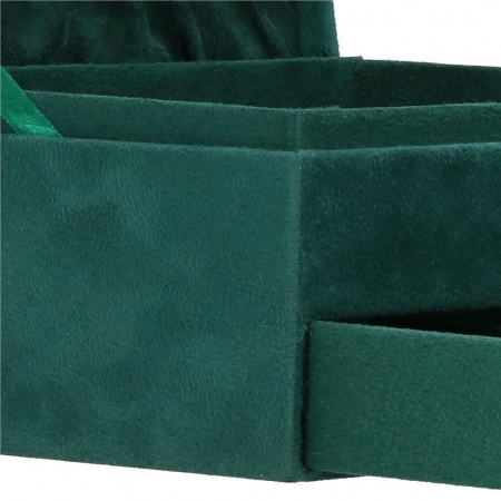 CUTIE PENTRU BIJUTERII, CATIFEA, VERDE, 27X19X10.5 CM, SPRINGOS [4]