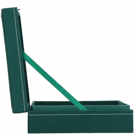 CUTIE PENTRU BIJUTERII, CATIFEA, VERDE, 28X19.5X7CM, SPRINGOS [18]