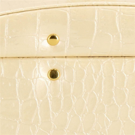 CUTIE PENTRU BIJUTERII, MDF, PIELE ECOLOGICA SI CATIFEA, CREM SI ROZ, CU OGLINDA, 17.5X14X12.5 CM, SPRINGOS [4]