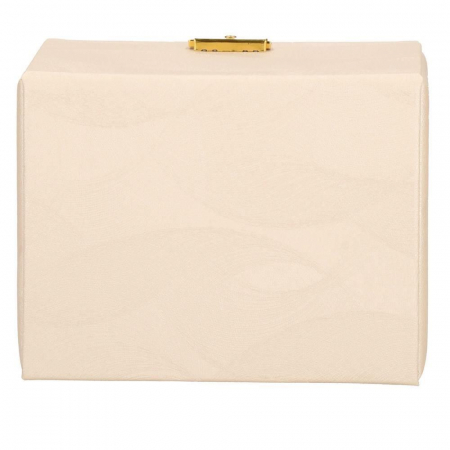 CUTIE PENTRU BIJUTERII, MDF SI PIELE, CREM, CU OGLINDA, 18X14X13.5 CM, SPRINGOS [12]
