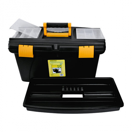 Organizatoare si cutii scule - CUTIE PENTRU SCULE CU ORGANIZER 56X32X29CM MAX 20KG - STREND PRO NEGRU/ROSU