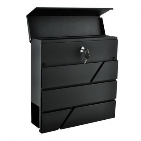 CUTIE POSTALA CU LOC PENTRU ZIAR, OTEL GALVANIZAT, ANTRACIT, 37X10X36.7 CM, MALATEC [11]