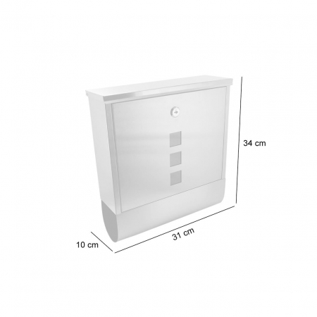 CUTIE POSTALA, LOC ZIAR, INOX, 31X10X34 CM [2]