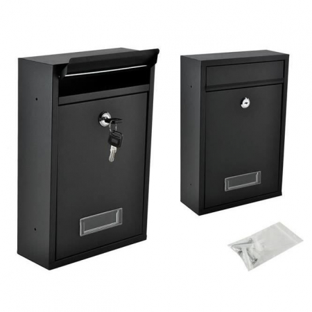 CUTIE POSTALA, OTEL GALVANIZAT, NEGRU, 21.7X8.5X32 CM, MALATEC [12]