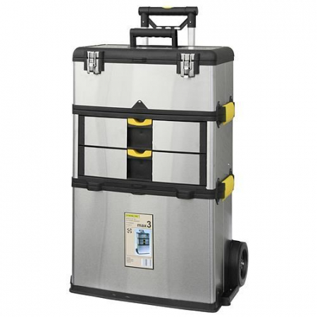 Organizatoare si cutii scule - CUTIE SCULE CU ROTI, INOX, MAX. 36 KG, 57X35X83 CM, STREND PRO