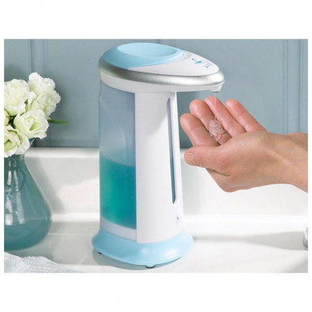 DOZATOR AUTOMAT PENTRU SAPUN LICHID, VERK GROUP, CU SENZOR, PLASTIC, ALB, 4XAAA, 300 ML, 13X20 CM [7]
