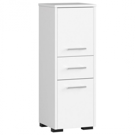 Dulap baie pe sol - DULAP BAIE, PLACA LAMINATA, 1 SERTAR, 3 RAFTURI, 2 USI, ALB, 30X30X85 CM