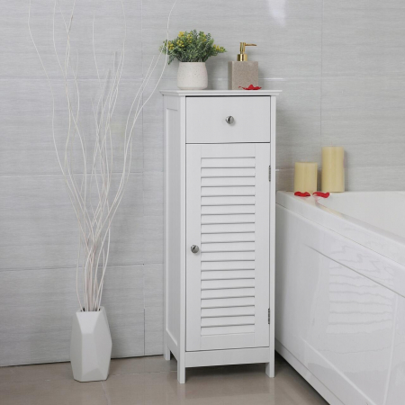 DULAP BAIE, VASAGLE, PLACA MDF, 1 RAFT, 1 USA, 1 SERTAR, ALB, 32X30X87CM [2]