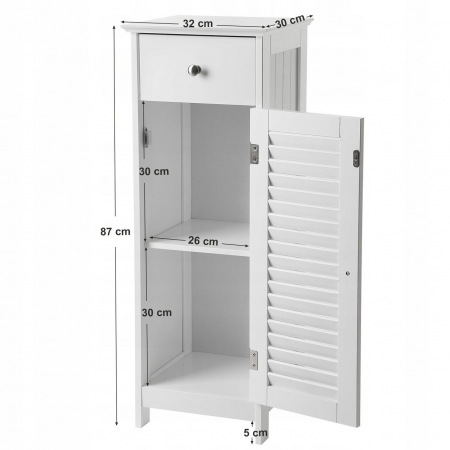 DULAP BAIE, VASAGLE, PLACA MDF, 1 RAFT, 1 USA, 1 SERTAR, ALB, 32X30X87CM [4]