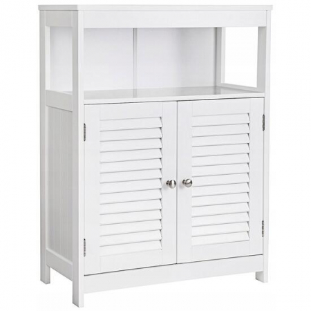Baie - DULAP BAIE, VASAGLE, PLACA MDF, 3 RAFTURI, 2 USI, ALB, 60X30X80 CM