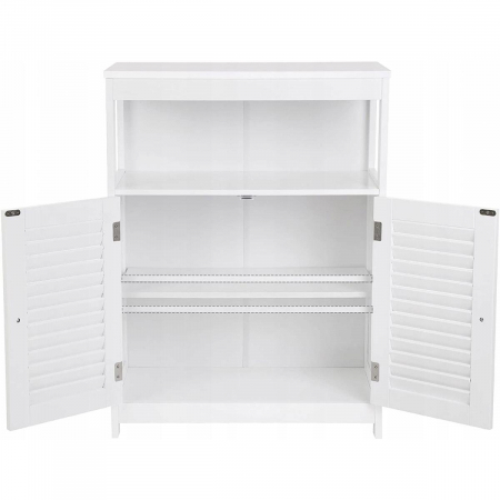 DULAP BAIE, VASAGLE, PLACA MDF, 3 RAFTURI, 2 USI, ALB, 60X30X80 CM [4]