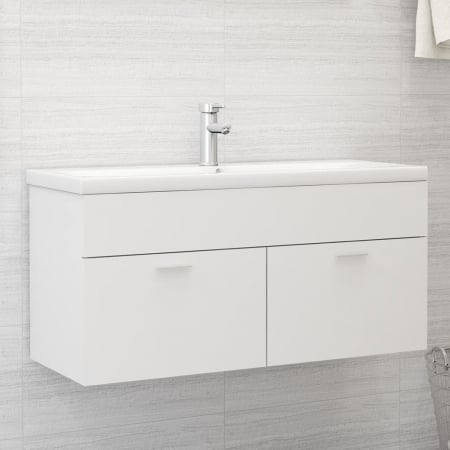 Baie - DULAP CU CHIUVETA INCORPORATA, ALB, 100 X 38.5 X 46 CM