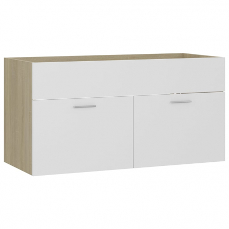 DULAP CU CHIUVETA INCORPORATA, ALB SI SONOMA, 90 X 38.5 X 46 CM [4]