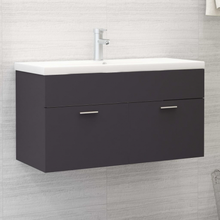 Baie - DULAP CU CHIUVETA INCORPORATA, GRI, 90 X 38.5 X 46 CM