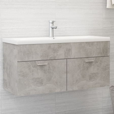 Baie - DULAP CU CHIUVETA INCORPORATA, GRI BETON, 100 X 38.5 X 46 CM
