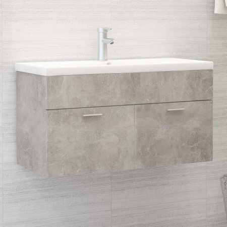 Baie - DULAP CU CHIUVETA INCORPORATA, GRI BETON, 90 X 38.5 X 46 CM