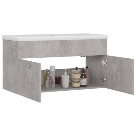 DULAP CU CHIUVETA INCORPORATA, GRI BETON, 90 X 38.5 X 46 CM [3]
