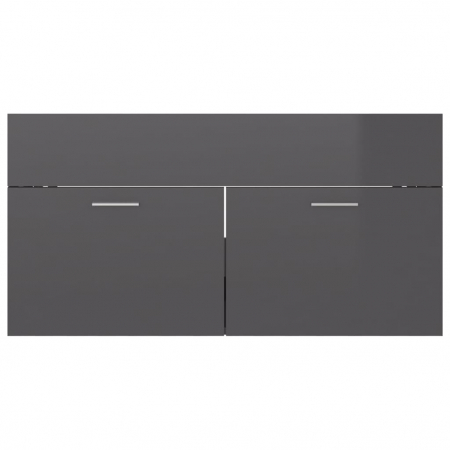 DULAP CU CHIUVETA INCORPORATA, GRI LUCIOS, 90 X 38.5 X 46 CM [7]