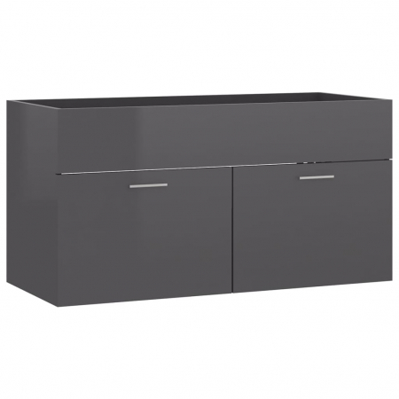 DULAP CU CHIUVETA INCORPORATA, GRI LUCIOS, 90 X 38.5 X 46 CM [5]