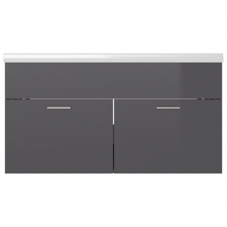 DULAP CU CHIUVETA INCORPORATA, GRI LUCIOS, 90 X 38.5 X 46 CM [6]