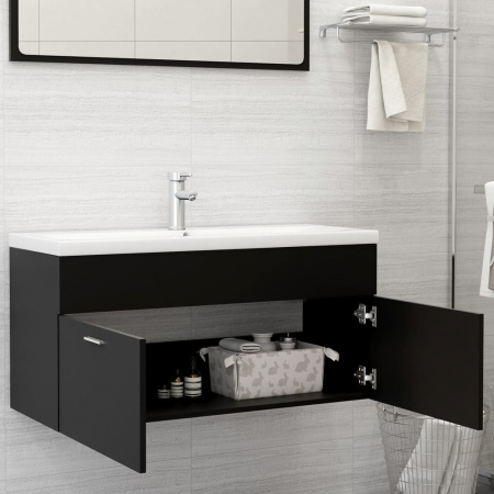 DULAP CU CHIUVETA INCORPORATA, NEGRU, 100 X 38.5 X 46 CM [2]