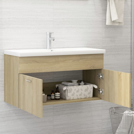 DULAP CU CHIUVETA INCORPORATA, STEJAR SONOMA, 90 X 38.5 X 46 CM [2]