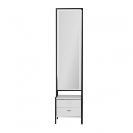 DULAP CU OGLINDA PENTRU BIJUTERII, PAL MELAMINAT, 4 RAFTURI, 2 SERTARE, ALB, 41X35X170 CM, MOVING MIRROR, MINAR [2]