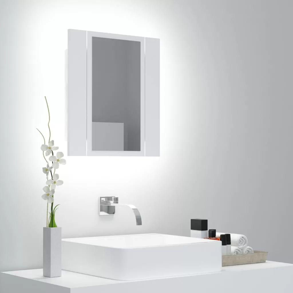 Dulap baie cu oglinda - DULAP DE BAIE CU OGLINDA & LED, ALB