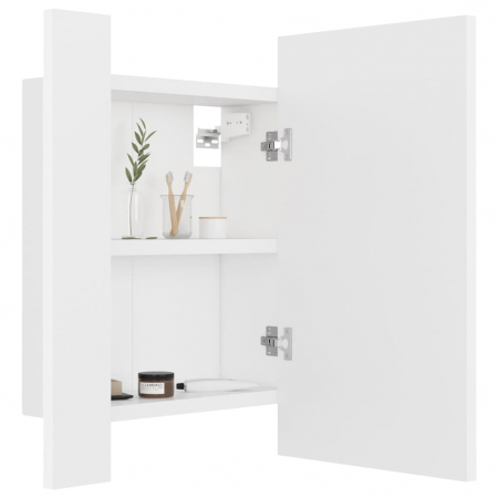 DULAP DE BAIE CU OGLINDA & LED, ALB [6]