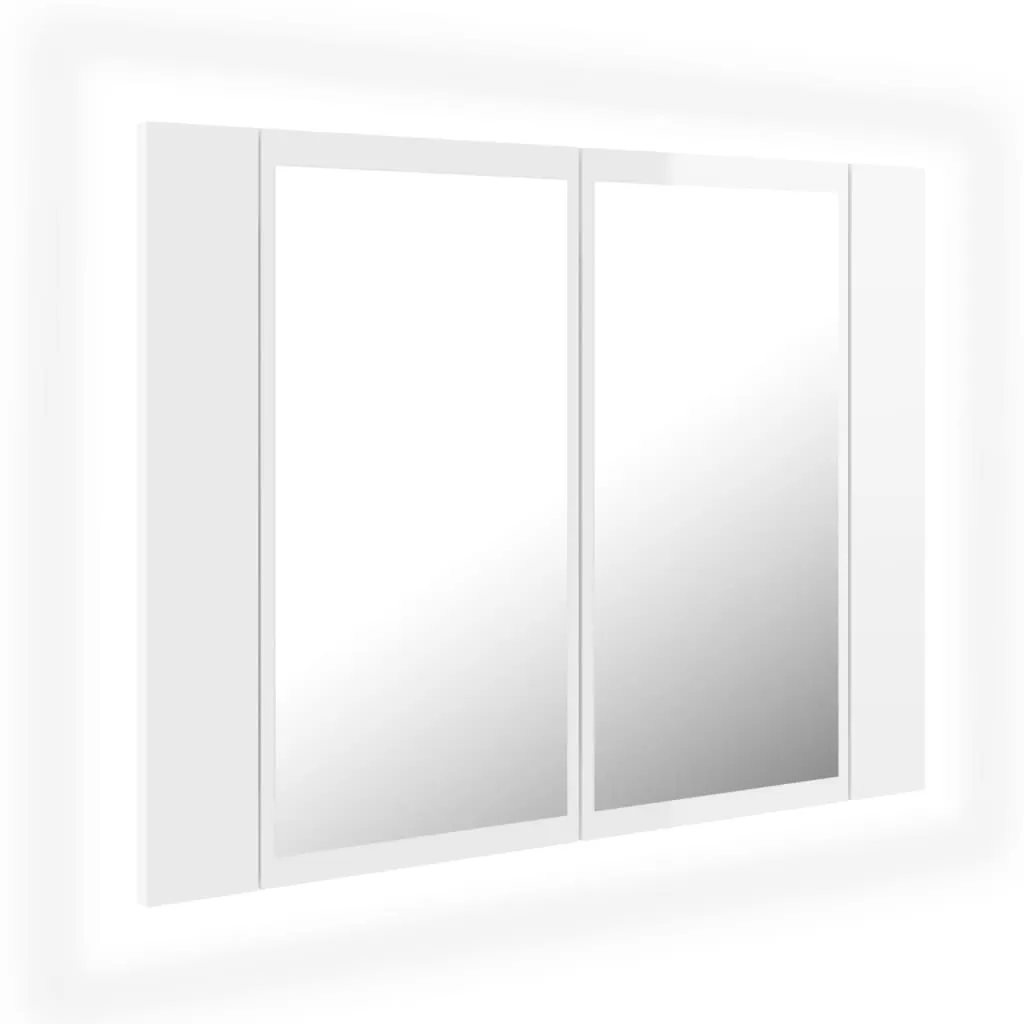 DULAP DE BAIE CU OGLINDA/LED, ALB LUCIOS [1]