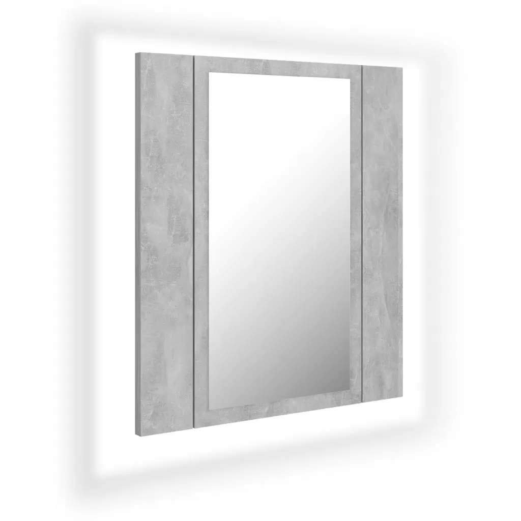 DULAP DE BAIE CU OGLINDA & LED, GRI BETON [1]