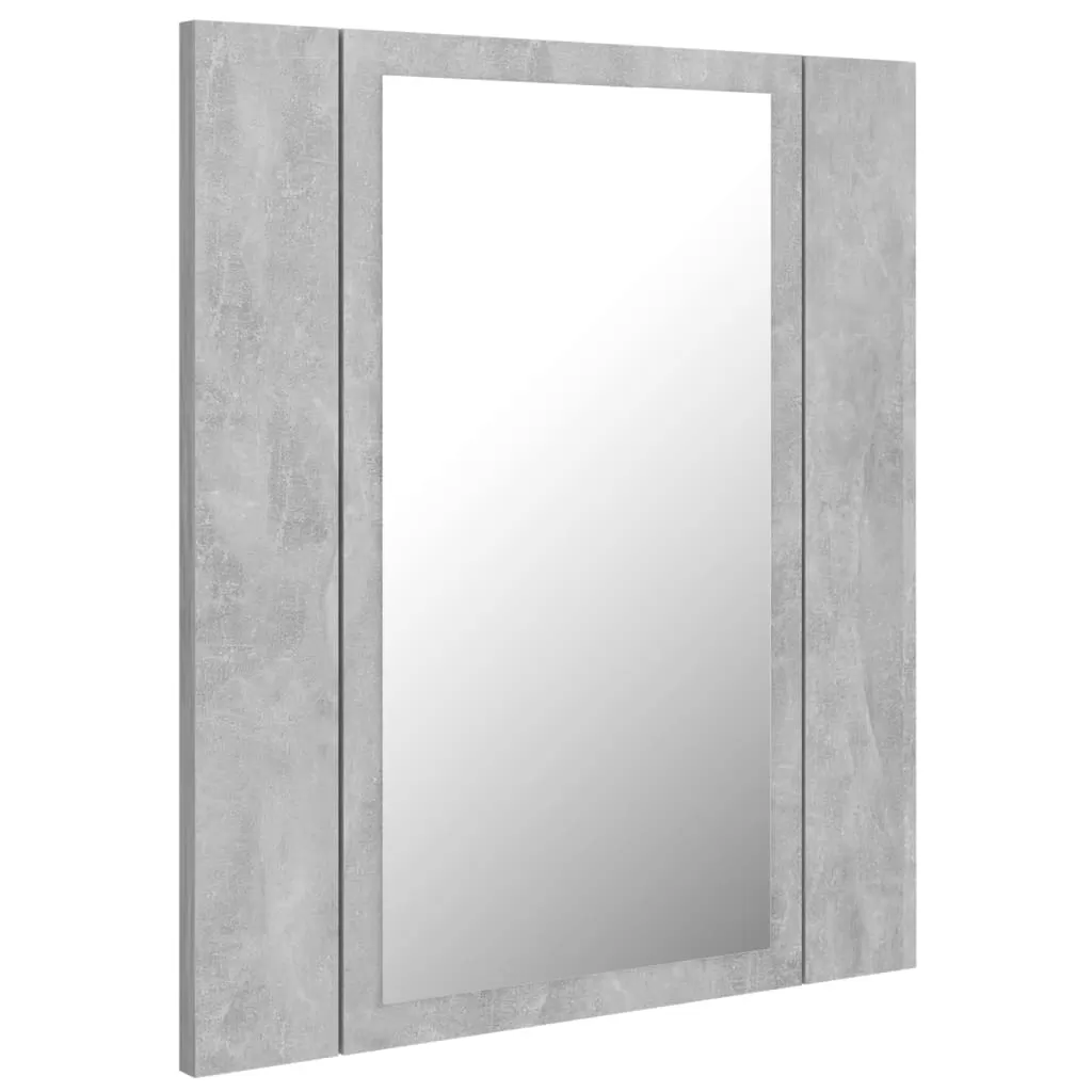 DULAP DE BAIE CU OGLINDA & LED, GRI BETON [7]