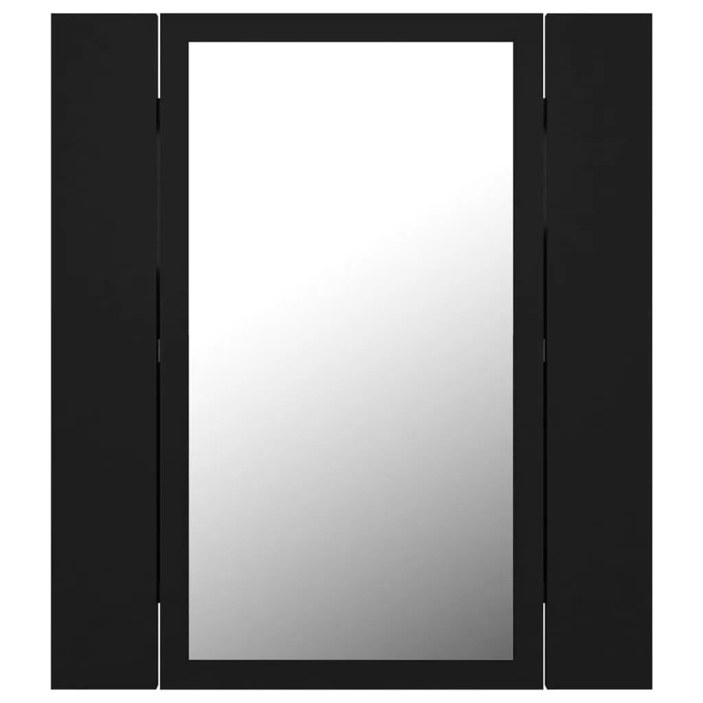 DULAP DE BAIE CU OGLINDA & LED, NEGRU [8]