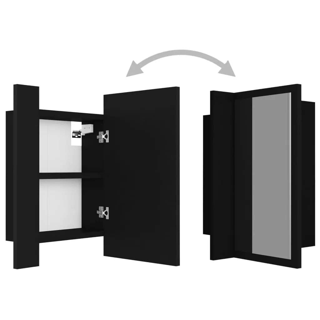 DULAP DE BAIE CU OGLINDA & LED, NEGRU [11]