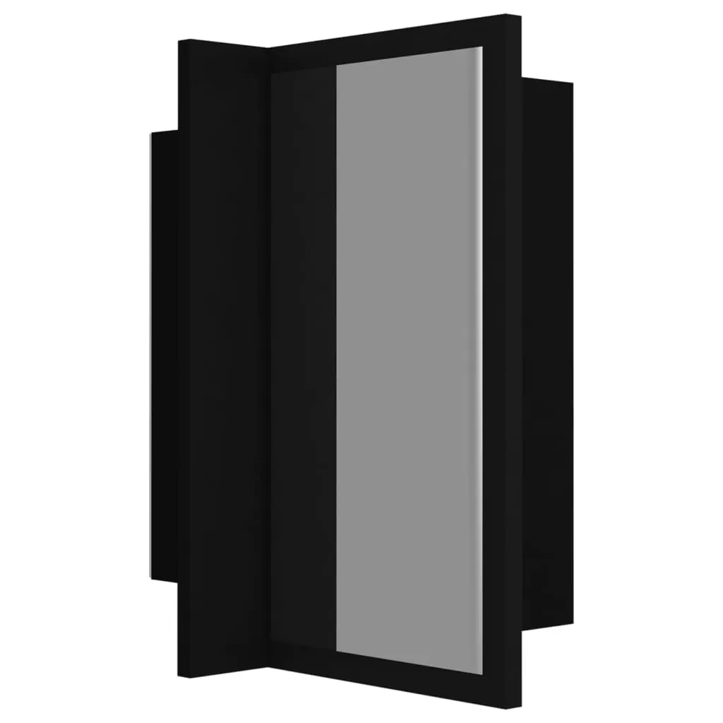 DULAP DE BAIE CU OGLINDA & LED, NEGRU [10]