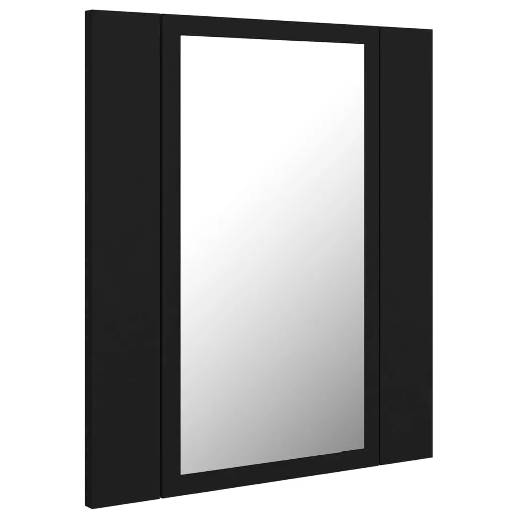 DULAP DE BAIE CU OGLINDA & LED, NEGRU [7]