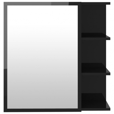 DULAP DE BAIE CU OGLINDA NEGRU EXTRALUCIOS 62.5X20.5X64 CM PAL, NEGRU LUCIOS [6]